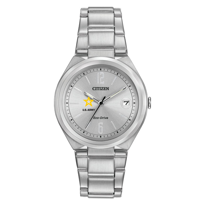 Citizen Army Eco-Drive Ladies' Steel Watch, Silver Dial