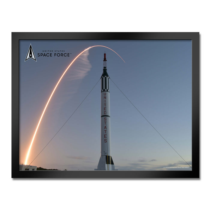 U.S. Space Force Rocket Launch Mercury Framed Print