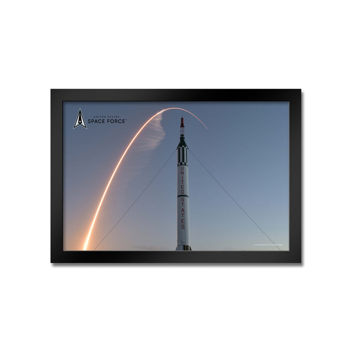 U.S. Space Force Rocket Launch Mercury Framed Print