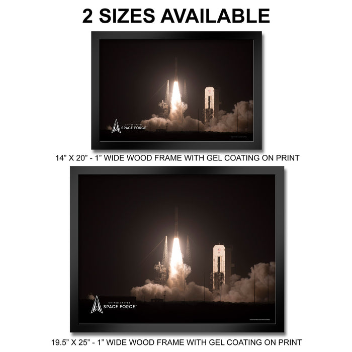 U.S. Space Force Night Rocket Launch Framed Print