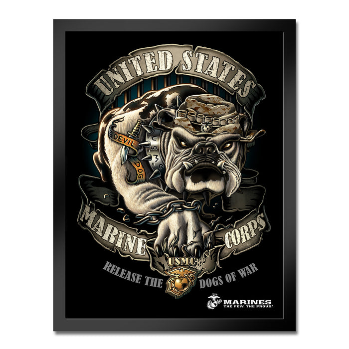 U.S. Marine Corps Release The Dogs Of War Framed Print