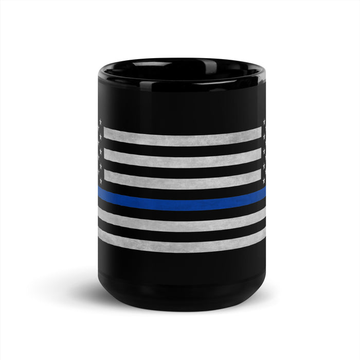 Blue Line Flag Law Enforcement Support 15oz Coffee Mug