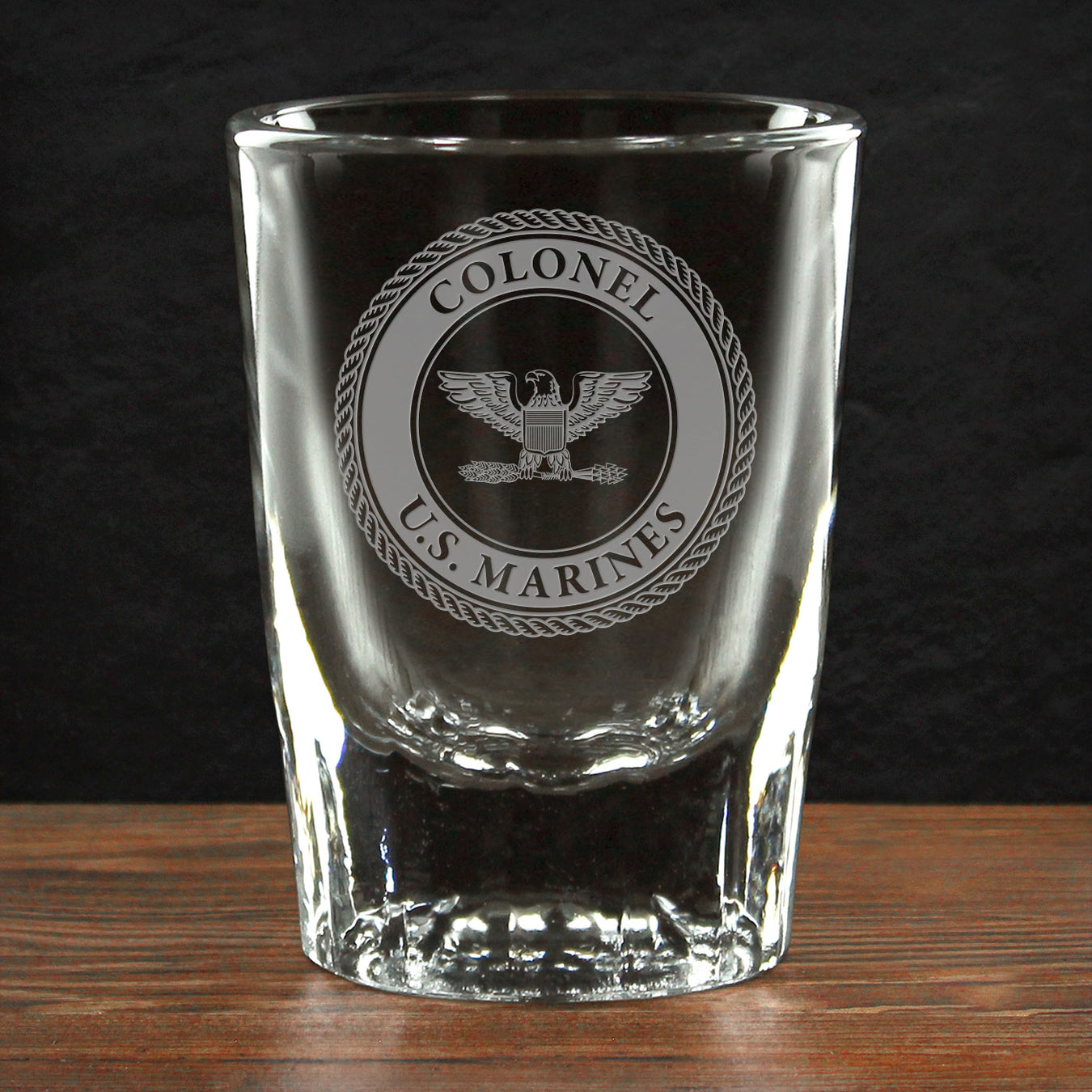 USMC Personalized Etched Glassware