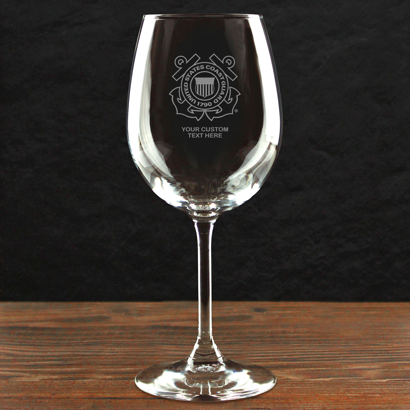 US Coast Guard Personalized Etched Glassware