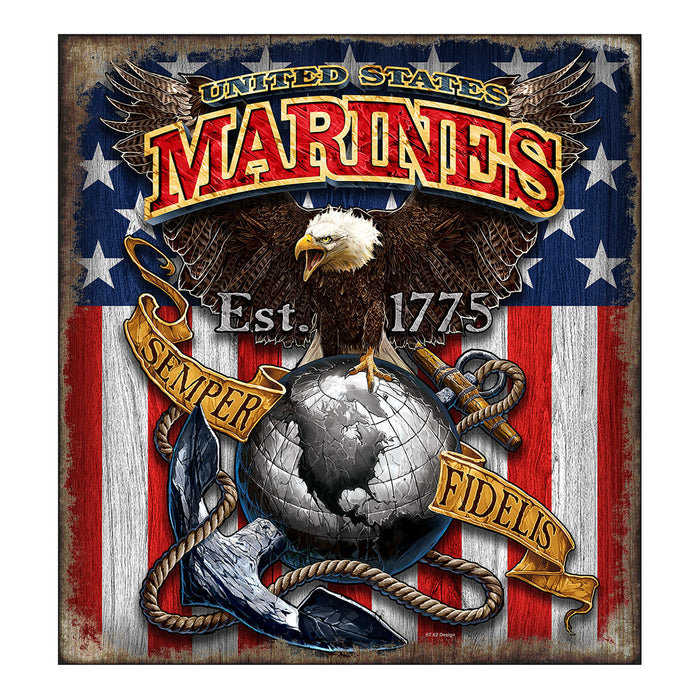 USMC Fighting Eagle 12 x 13 inch Wall Sign