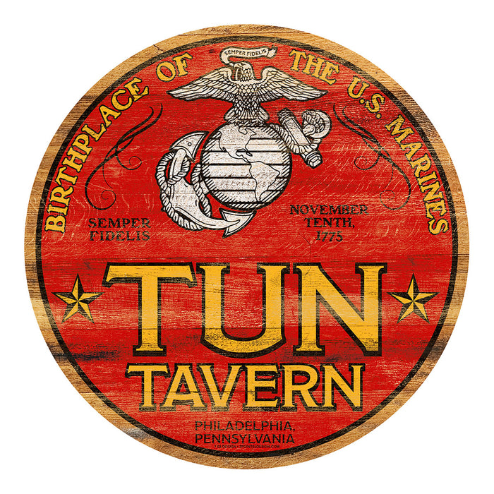 USMC Tun Tavern Color 12 inch Round Sign