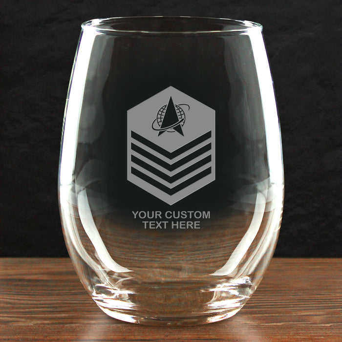 US Space Force 'Pick Your Design' Personalized 21 oz. Stemless Wine Glass