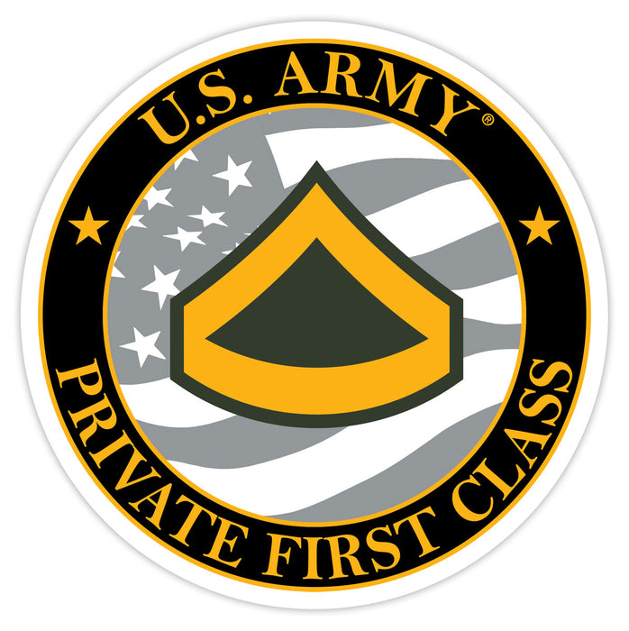 US Army E-3 Private First Class 3.5" Decal by 7.62 Design
