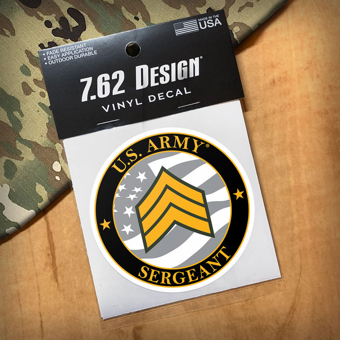 US Army E-5 Sergeant 3.5" Decal by 7.62 Design