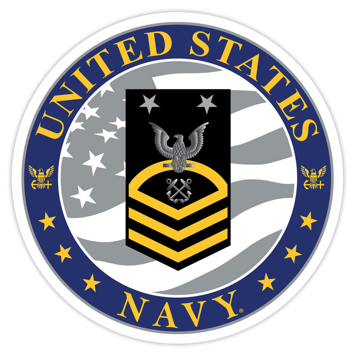 US Navy E-9 Master Chief Petty Officer 3.5" Decal by 7.62 Design
