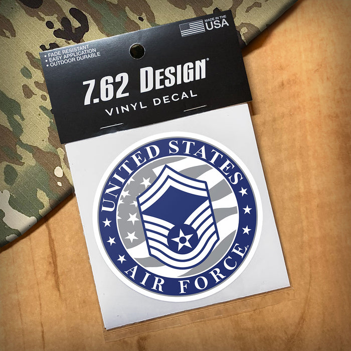 US Air Force E-8 Senior Master Sergeant 3.5" Decal by 7.62 Design