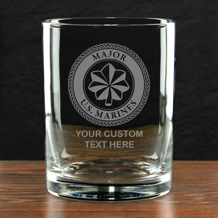 USMC 'Build Your Glass' Personalized 14 oz. Double Old Fashioned Glass
