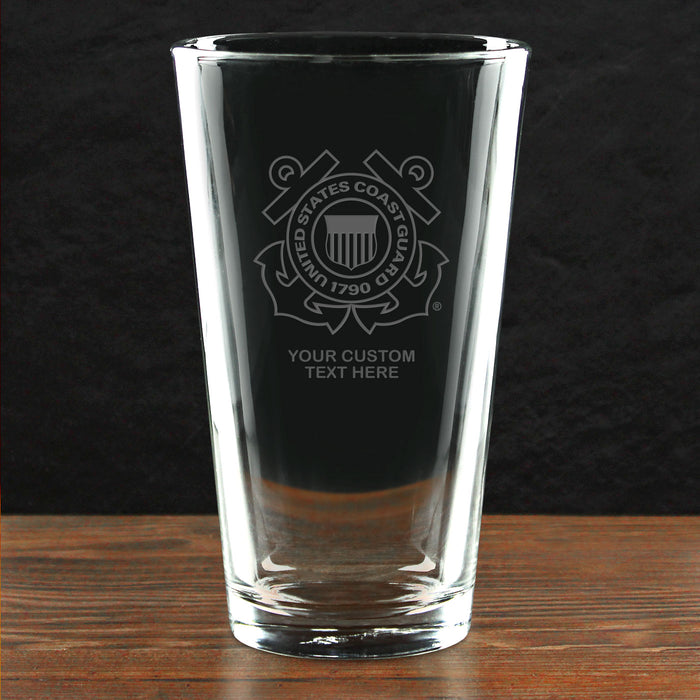 US Coast Guard Logo Personalized Pint Glass