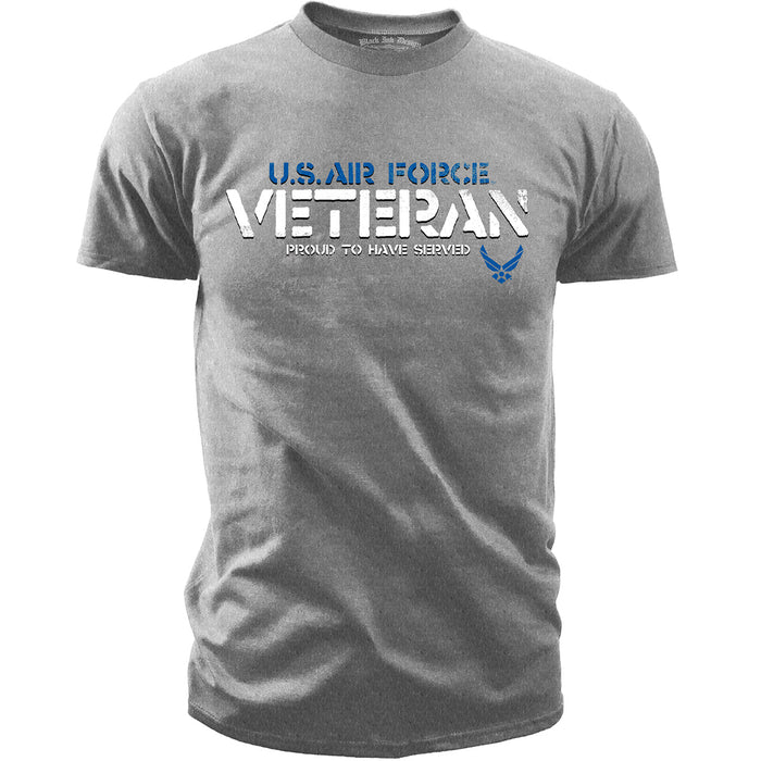 US Air Force Veteran Proud to Have Served - Black Ink Men's T-Shirt