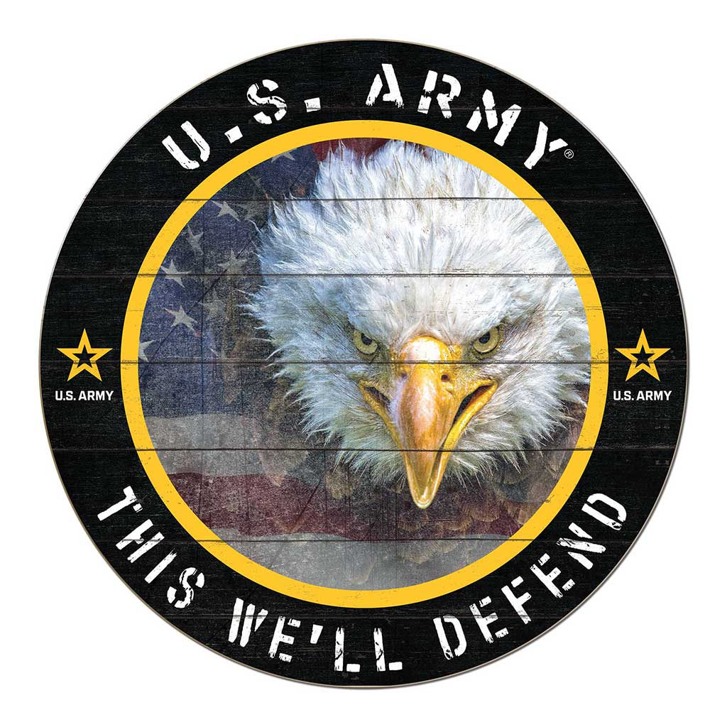 U.S. Army Eagle Flag 20 x 20 inch Wood Sign — 7.62 Design