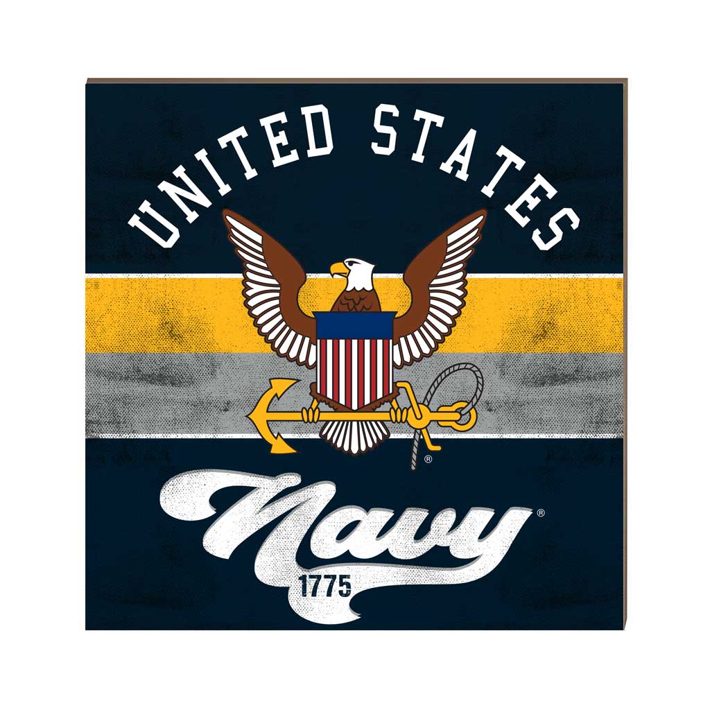 U.S. Navy Retro Color 10 x 10 inch Wood Sign — 7.62 Design