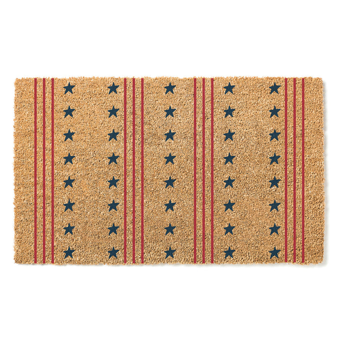 Star & Stripes 18 x 30 inch Coir Doormat - Made in the USA