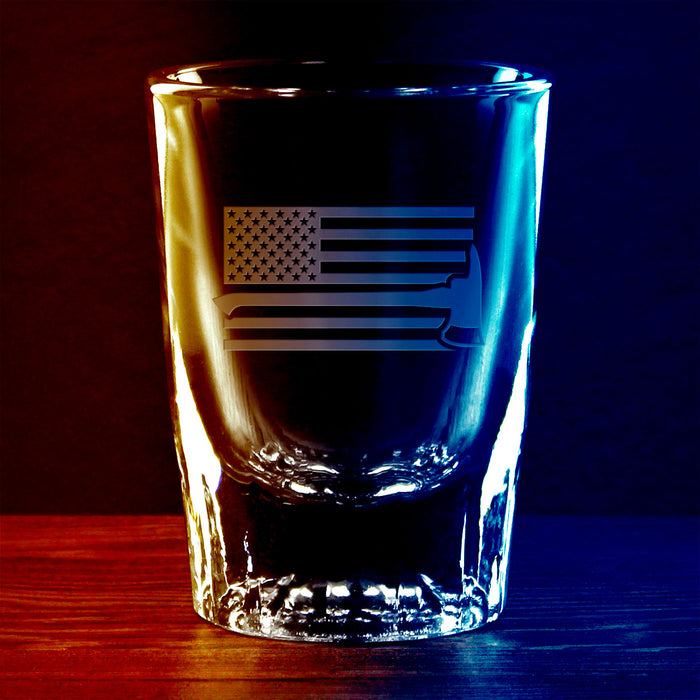 Firefighter Axe U.S. Flag 2 oz. Shot Glass