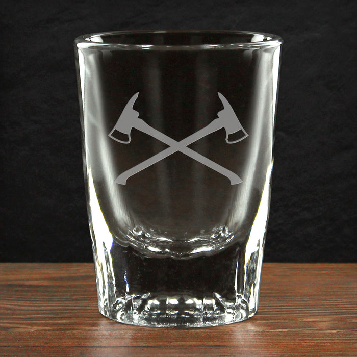 Firefighter Crossed Axes 2 oz. Shot Glass