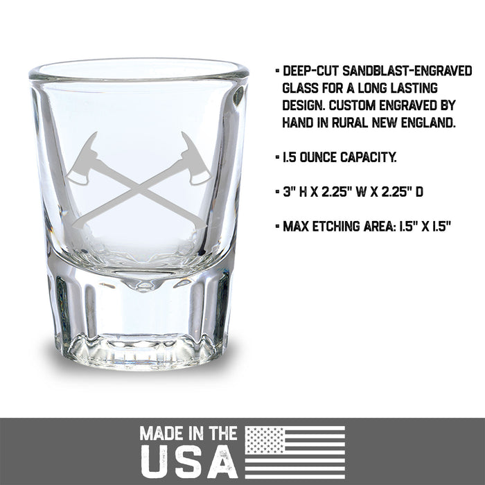 Firefighter Crossed Axes 2 oz. Shot Glass