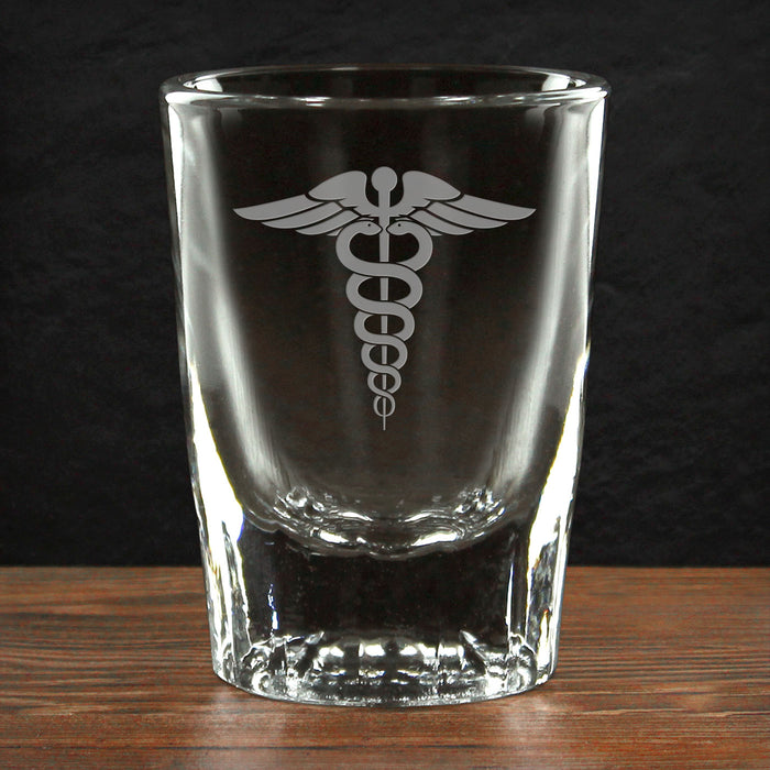 Medical First Responder Caduceus Etched 2 oz. Shot Glass