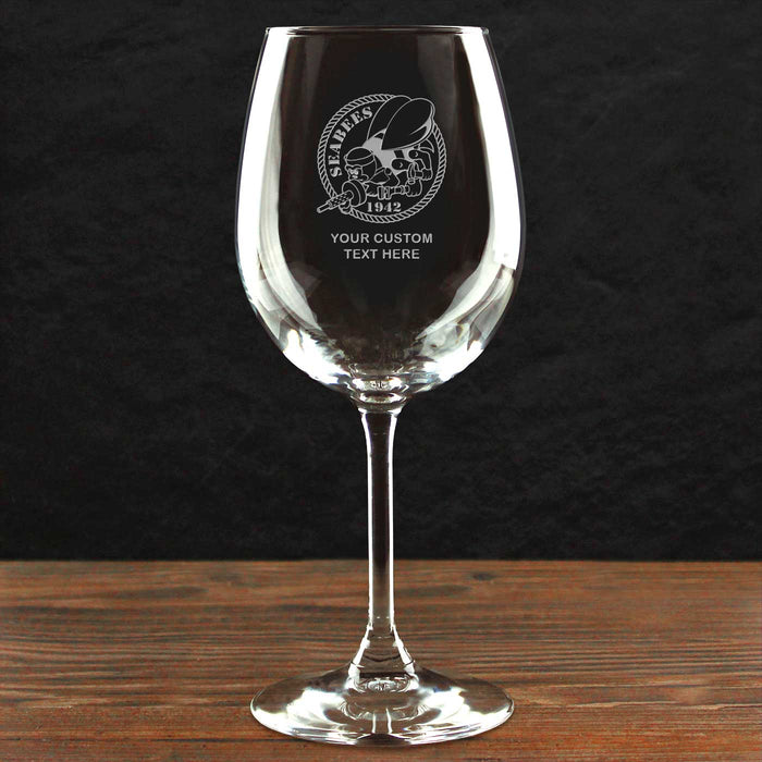 US Navy Seabees Personalized 16 oz. Wine Glass