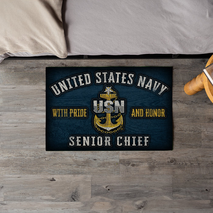U.S. Navy E-8 Senior Chief Petty Officer 20x30 Floor Mat