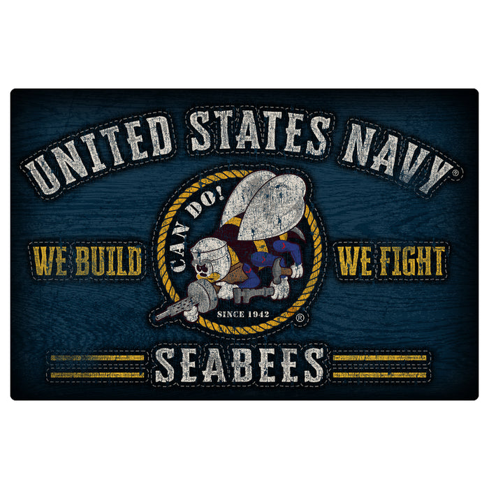 U.S. Navy Seabees Construction Battalion 20x30 Floor Mat