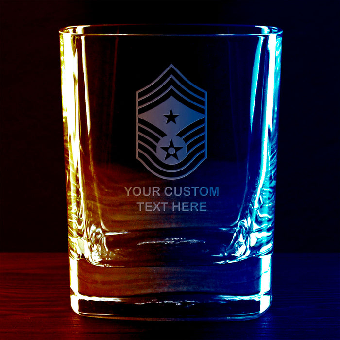 US Air Force 'Build Your Glass' Personalized 11.5 oz. Square Double Old Fashioned Glass