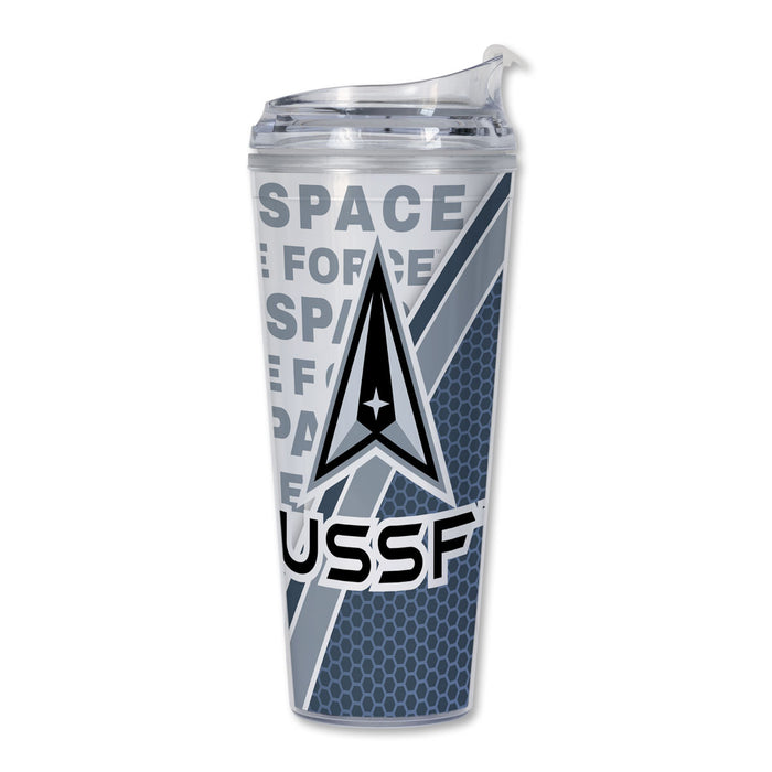 U.S. Space Force Text Plastic Tumbler by 7.62 Design