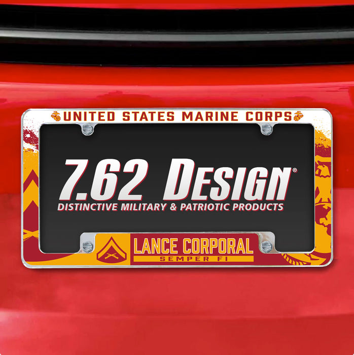 7.62 Design Marine Corps E-3 Lance Corporal License Plate Frame - Officially Licensed