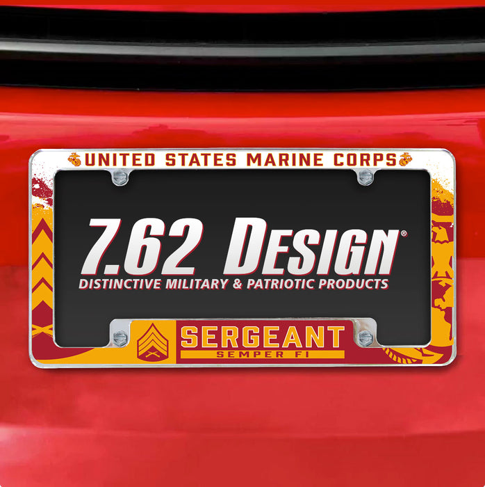 7.62 Design Marine Corps E-5 Sergeant USMC License Plate Frame - Officially Licensed