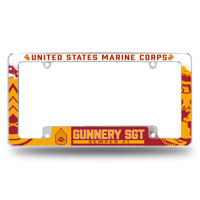7.62 Design Marine Corps E-7 Gunnery Sergeant USMC License Plate Frame - Officially Licensed