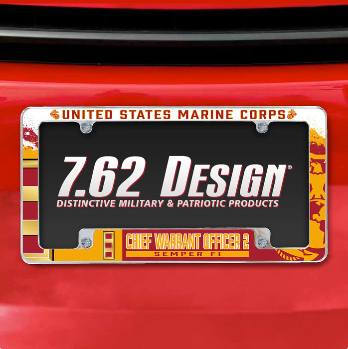 7.62 Design Marine Corps W-2 Chief Warrant Officer 2 USMC License Plate Frame - Officially License