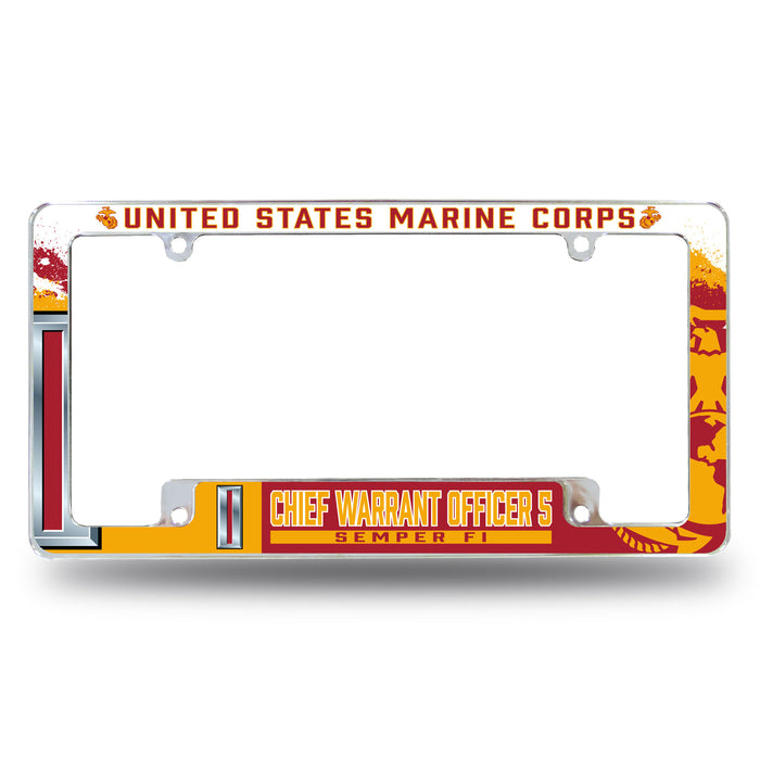 7.62 Design Marine Corps W-5 Chief Warrant Officer 5 USMC License Plate Frame - Officially License