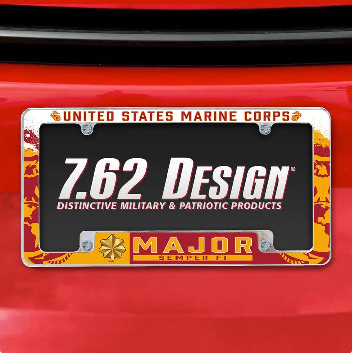 7.62 Design Marine Corps O-4 Major USMC License Plate Frame - Officially License