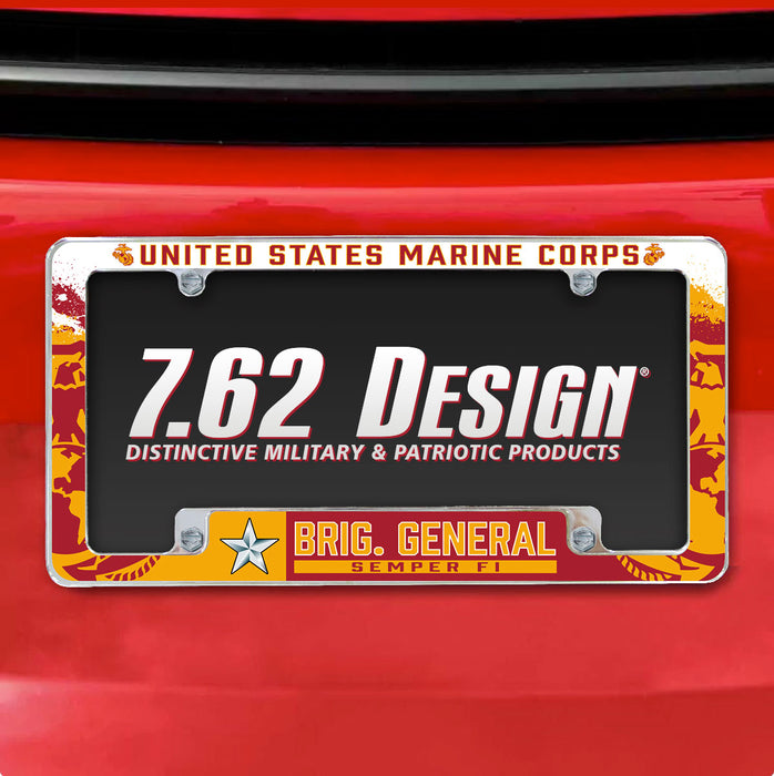 7.62 Design Marine Corps O-7 Brigadier General USMC License Plate Frame - Officially License