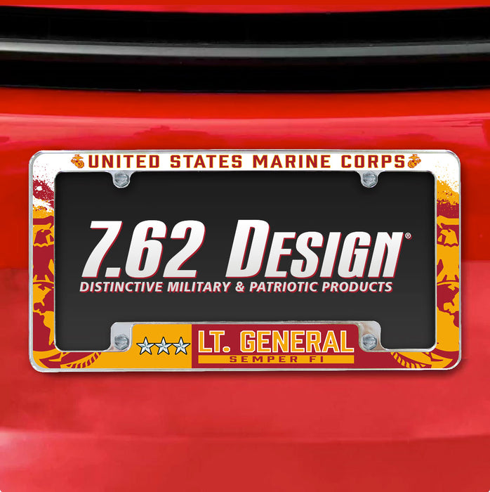 7.62 Design Marine Corps O-9 Lieutenant General USMC License Plate Frame - Officially License