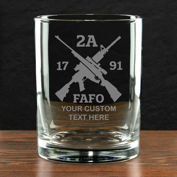 2nd Amendment Personalized 14 oz. Double Old Fashioned Glass - Made in the USA