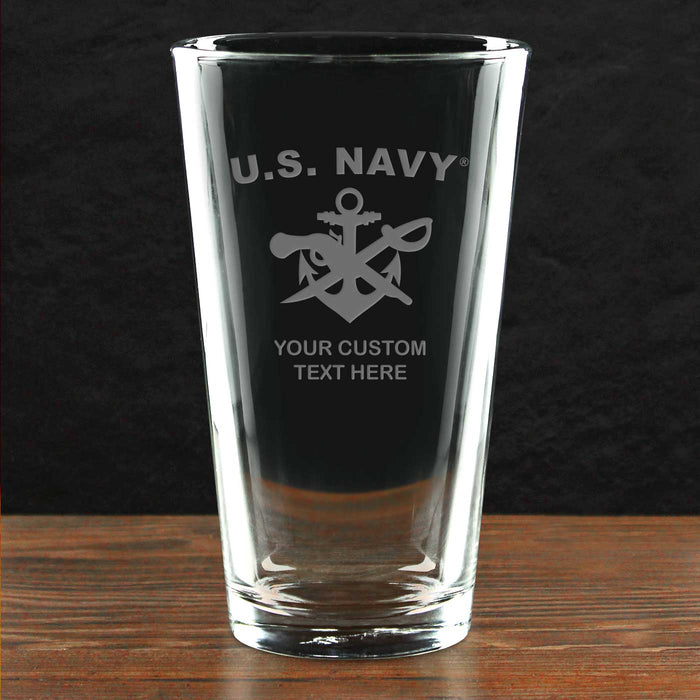 US Navy 'Pick Your Rate' Personalized 16 oz. Pint Glass