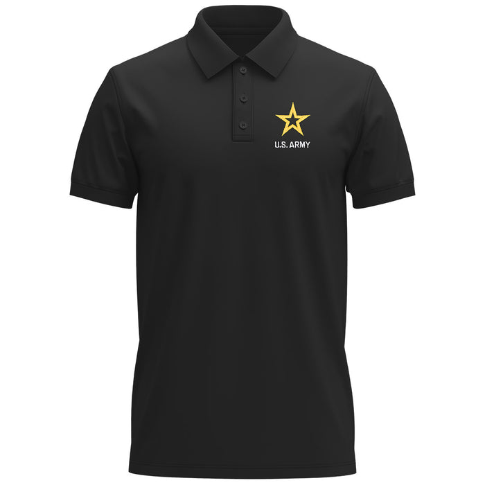 US Army Logo Embroidered Polo Black