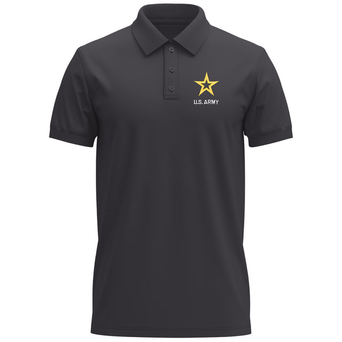 US Army Logo Embroidered Polo Charcoal
