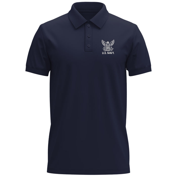 US Navy Logo Embroidered Polo Navy Blue