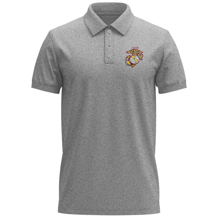 US Marine Corps EGA Embroidered Polo Heather