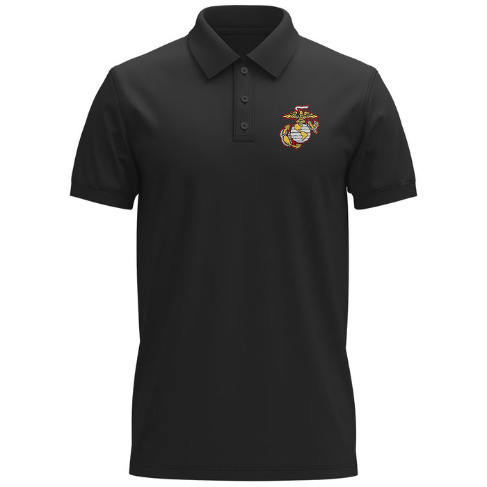 US Marine Corps EGA Embroidered Polo Black