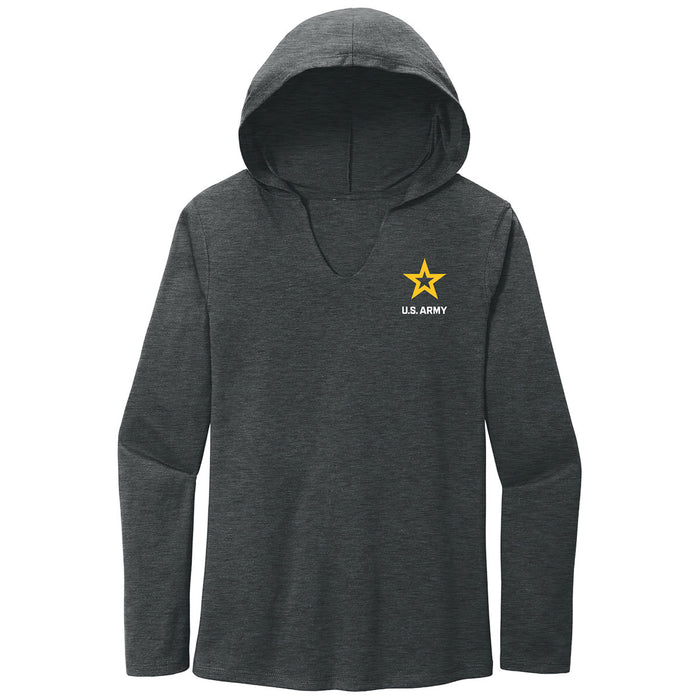 US Army Logo Women's Hooded Long Sleeve Tee