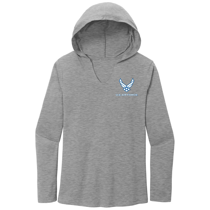 US Air Force Logo Women's Hooded Long Sleeve Tee