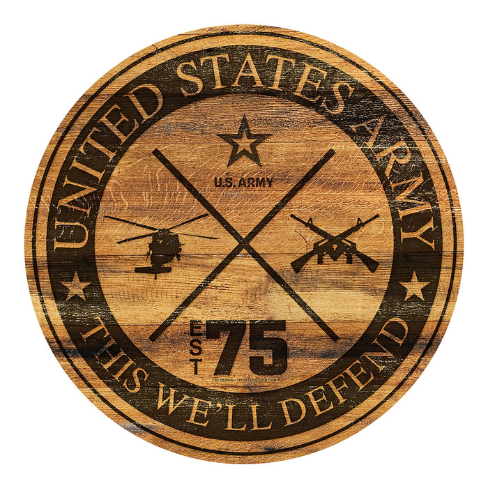 Army Defend 12 inch Round Sign