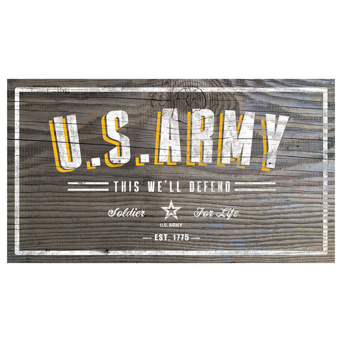 Army Woodgrain 11 x 20 inch Sign
