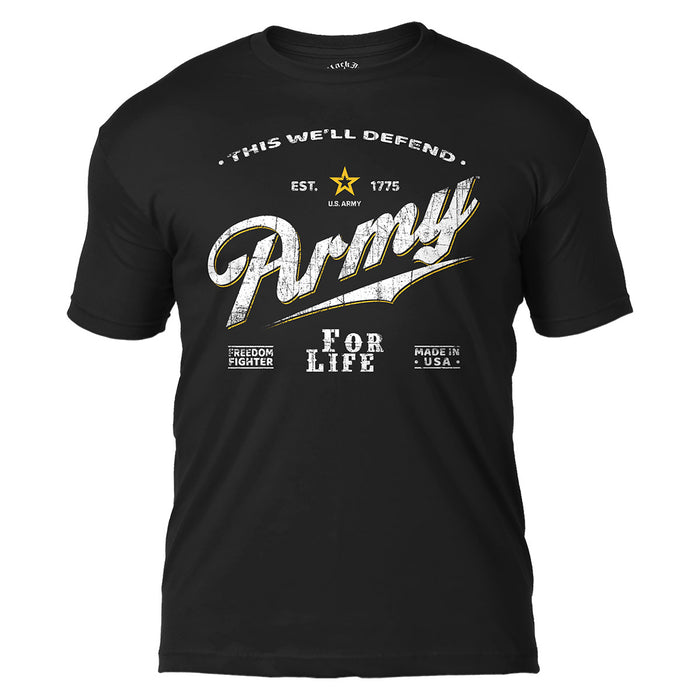 U.S. Army For Life Black Ink Design Men's T-Shirt